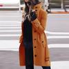 Cappotto di lana da donna taglie forti Autunno/Inverno 2024 a bottoni multipli, monopetto, con colletto a bottone