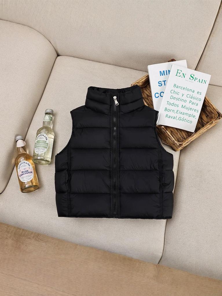 Kids' Cotton Vest: Thick Stand-up Collar Sleeveless Jacket for Boys and Girls – Stylish Autumn/Winter Gilet for Babies