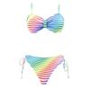 2026 New Style Striped Bikini One-Piece Three-Point Sexy Backless Swimsuit