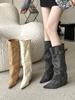 Autumn and winter new pointed toe heel flat bottom quality thin French fashion sexy beautiful women's boots