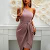 IHUASU Abiti casual senza maniche con stampa tinta unita primavera estate moda donna