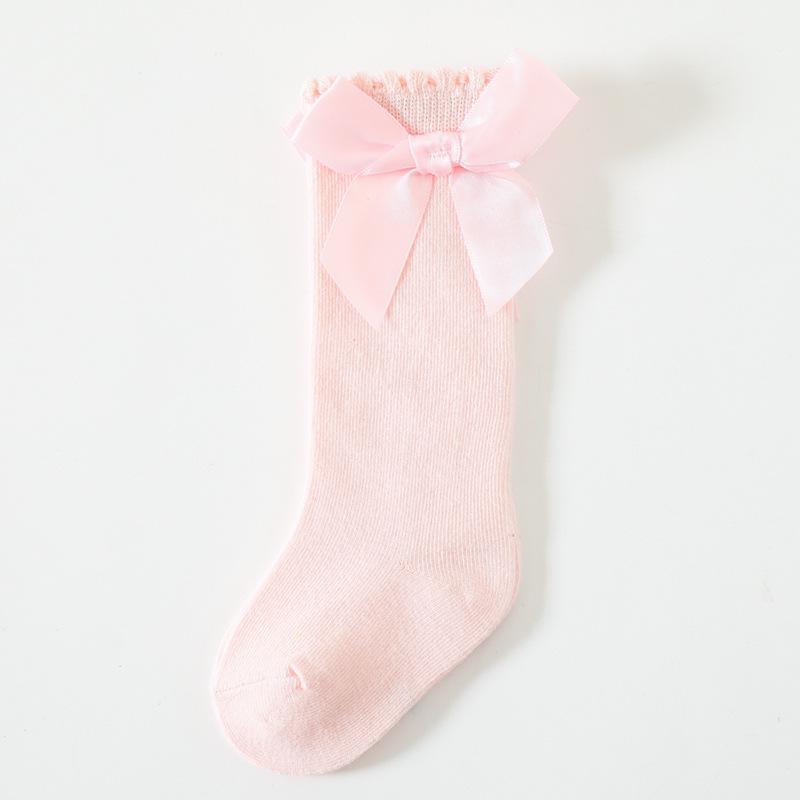 2025 Spanish Baby Bow Princess Dress Socks - Girls' Long Tube, Loose Cuff