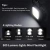 Mini Portable Flashlight Keychain Light Rechargeable LED Pocket Brightness Multifunction Camping Light Outdoor Work