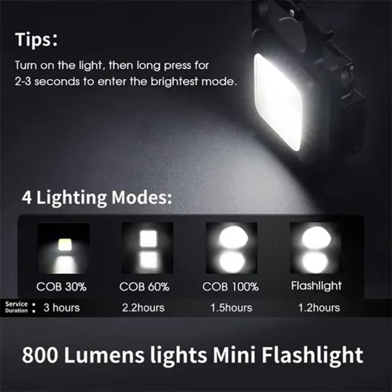 Mini Portable Flashlight Keychain Light Rechargeable LED Pocket Brightness Multifunction Camping Light Outdoor Work