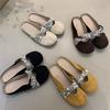 Gentle fairy wind ballet slippers New French retro temperament elegant suede light mouth Mary Jane shoes