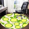 1pc Cucumber Slices Office Round Rug, Non-slip, Soft and Durable Office Rug for Interior Decoration, Perfect for Office, Beautiful Decoration Yy260324