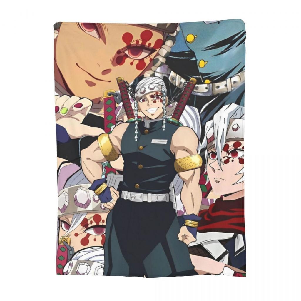 Zvukový pilíř Tengen Uzui Flanelová deka Anime Demon Slayer Vlastní přehoz na postel pohovku gauč 150*125cm Přikrývka