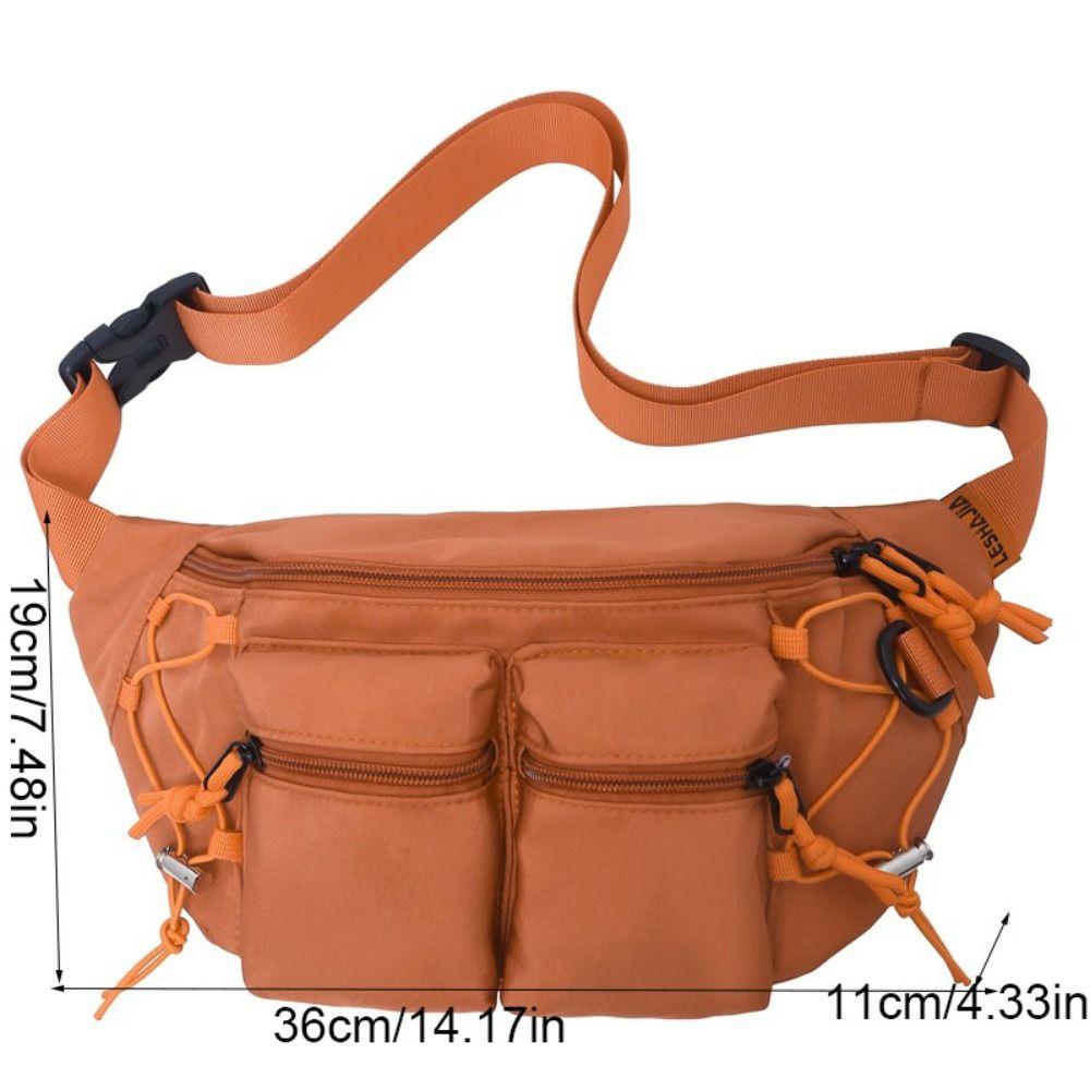 Y2k Men Waist Bag Large Capacity Sports Fanny Pack Simple Multi-pocket Chest Bag  Women