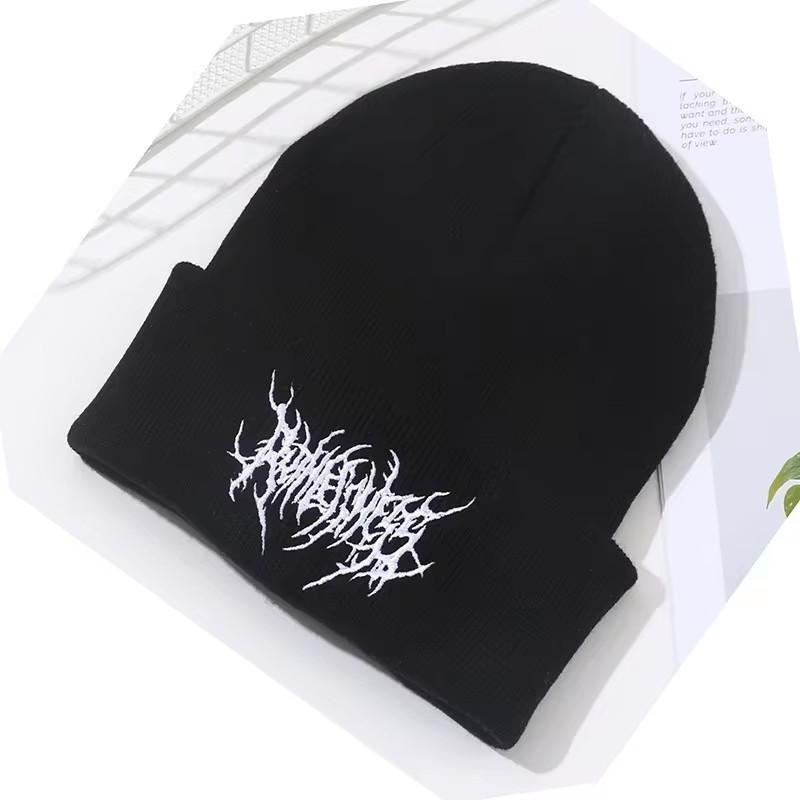 Warm Women Men Winter Beanies Hats Gothic Street Punk Knitted Bonnet Caps 100% Cotton Keep Warm Skullies Beanies Hats