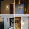 Solar House Number Sign 9-Inch LED Backlight Address Sign Auto On/Off Waterproof Solar LED Number Pendant No-Drill Installation Modern Address Plaque