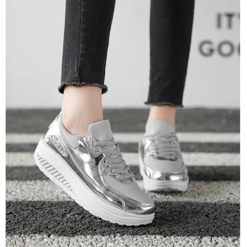 Mesh Breathable Women Casual Sneakers Lace-up Vulcanized Shoes Ladies Platform Sneakers Female Shoes