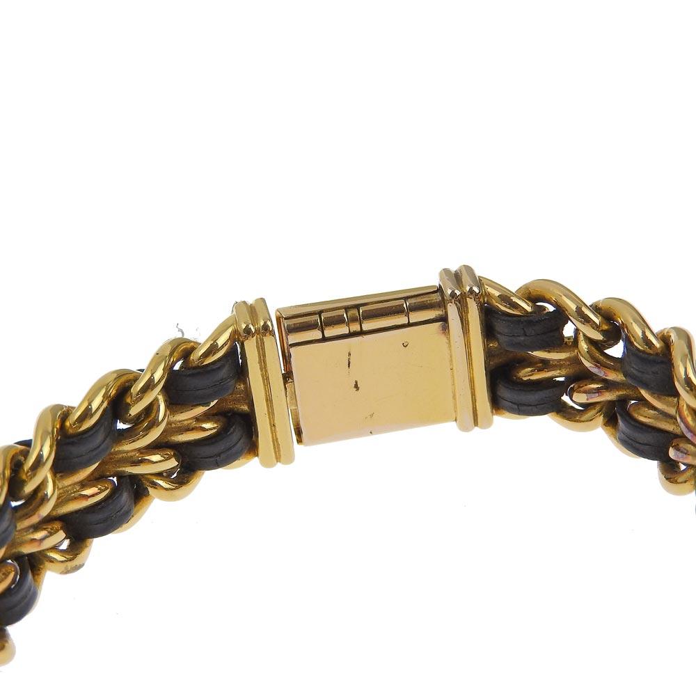 Chanel Premiere L Uhren H0001 schwarz schwarzes Zifferblatt vergoldet/Leder Quarz Analoganzeige Damen Gebraucht