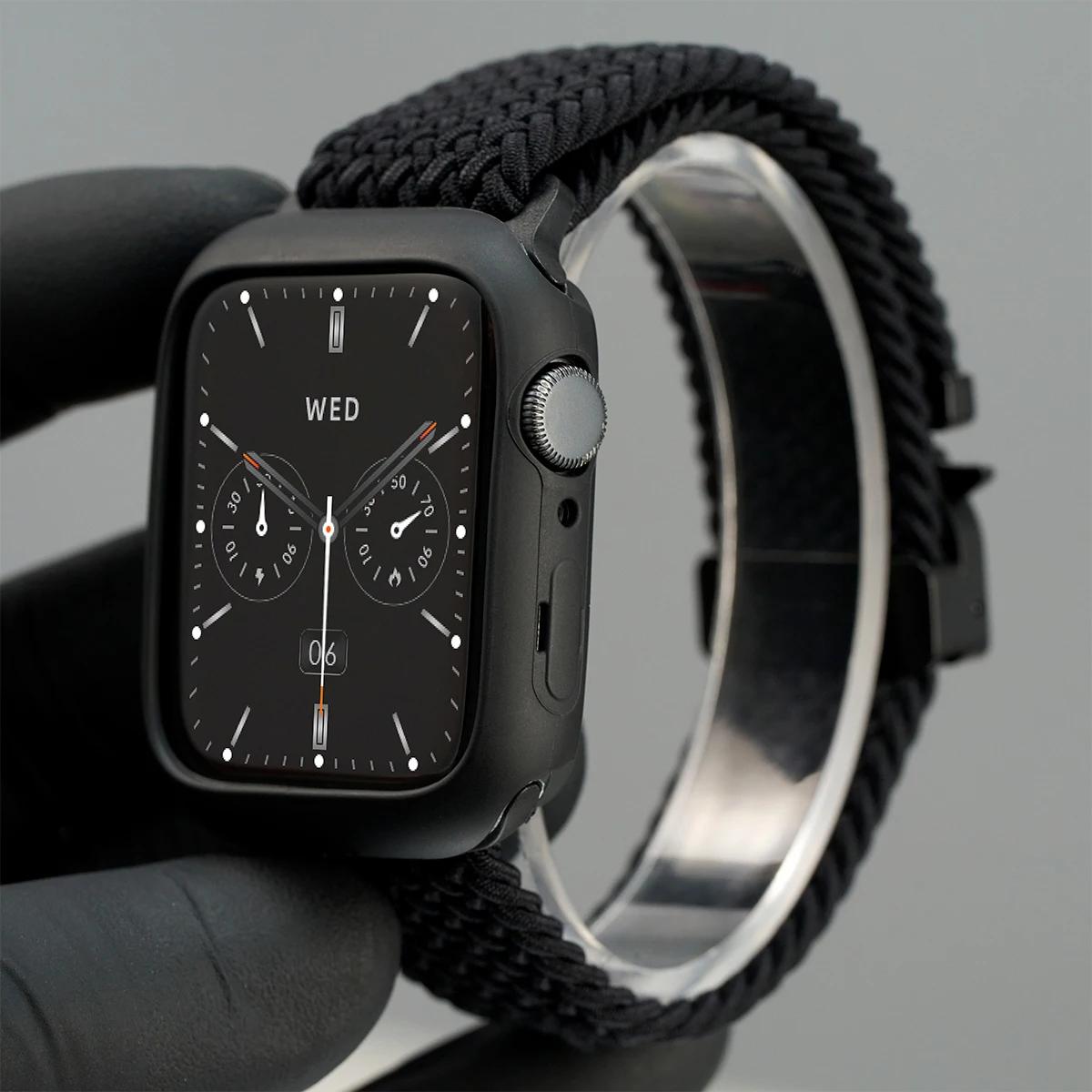 

Парашютные ремешки для Apple watch 10 Ремешок 46мм 42мм 45мм Ultra 49мм 44мм 41мм Плетеный браслет correa iWatch Серия 9 8 SE 5 6 7 S10 46mm
