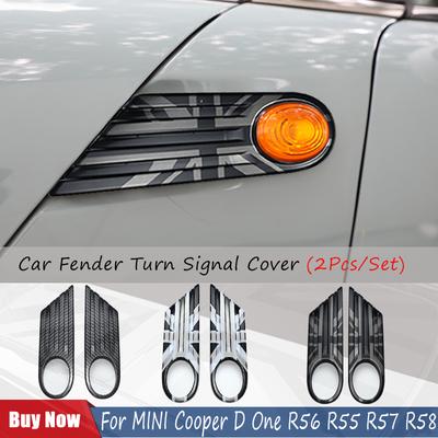 Der schwarze Flaggen-Auto-Kotflügel-Blinker-Außenlicht-Abdeckungsaufkleber für MINI Cooper One R56 Clubman R55 Cabrio R57