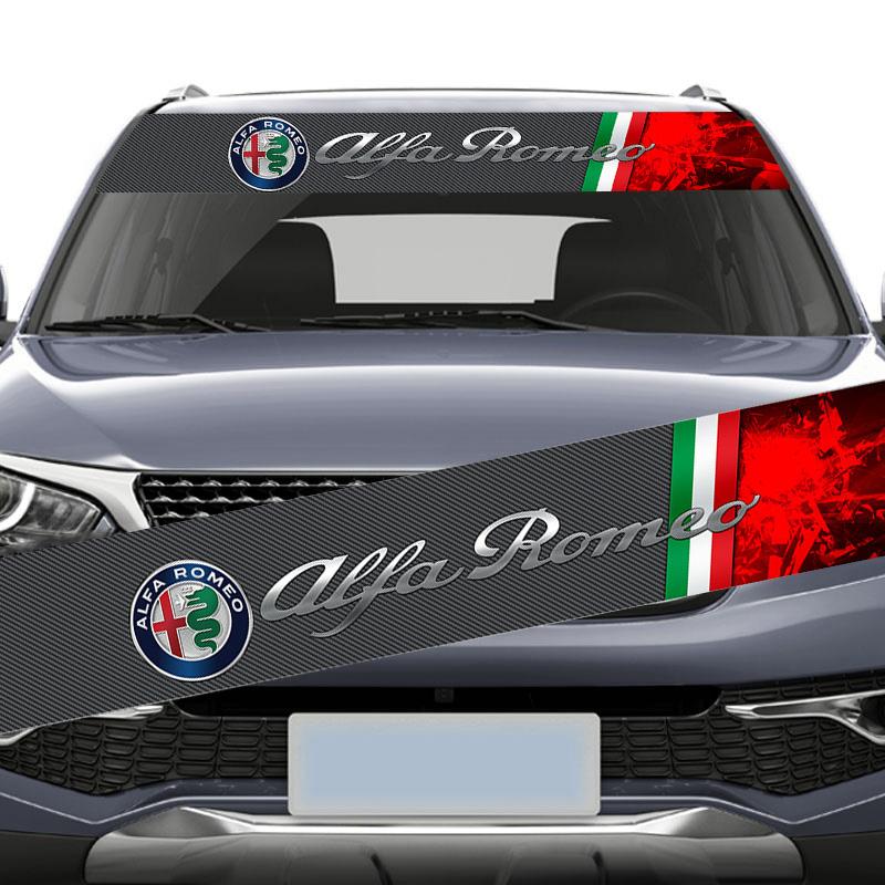 For Alfa Romeo Giulia GT Giulietta 156 159 155 Mito Stelvio Tonale Brera Spider Car Windshield Reflective Sticker Decals