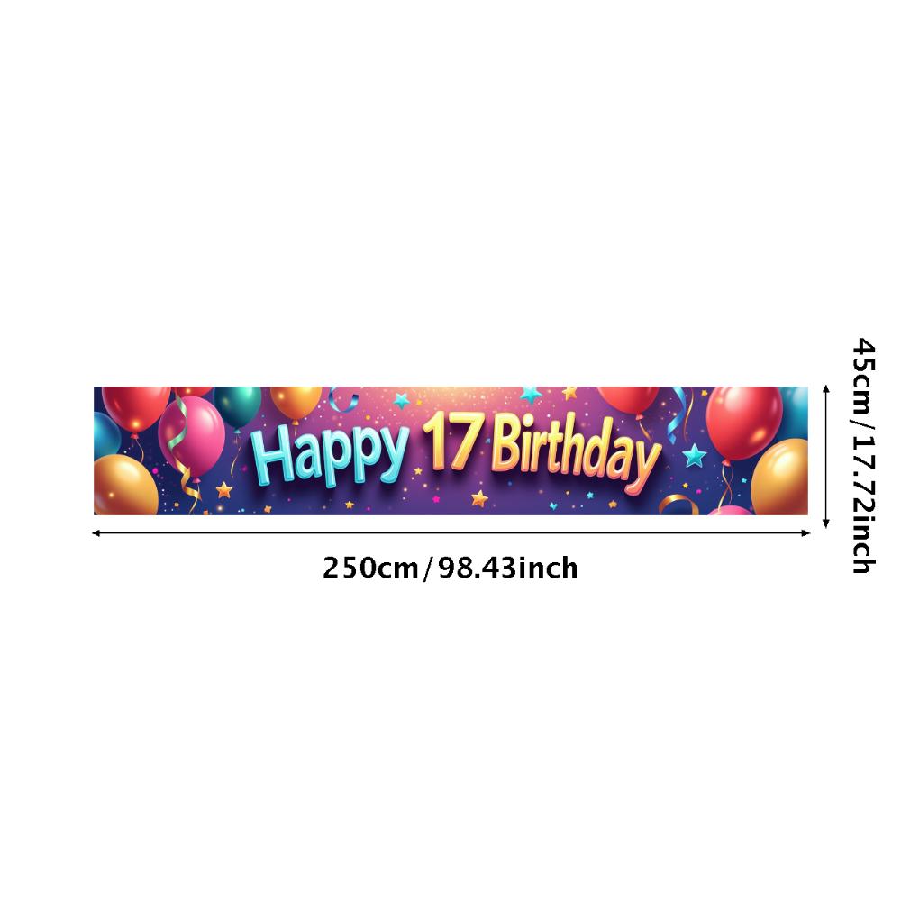 17. Geburtstag Party Hintergrund Banner Rot und Schwarz Ballon Alles Gute zum Geburtstag Fotografie Hintergrund Requisiten Dekorationen Zubehör