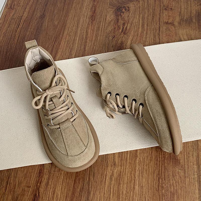 

Mori-Style Retro British Martin Women s Boots - 2025 New Autumn/Winter Plus Velvet Flat Bottom Short Boots 40