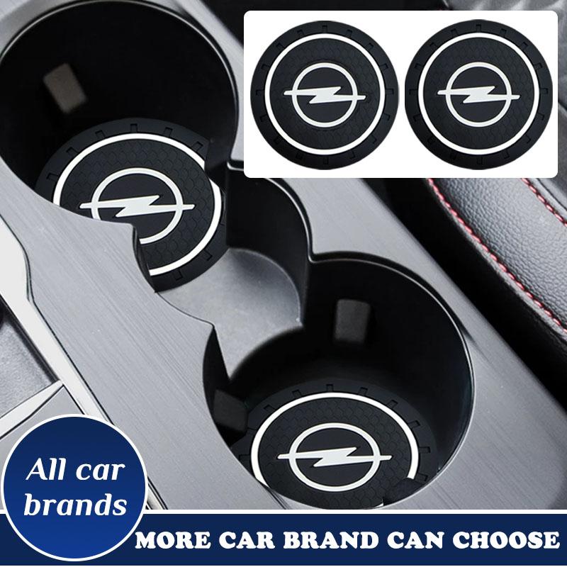 2Pcs Car Anti Slip Coaster Anti-noise Water Cup Pad Cushion Car Accessories For Opel Astra H G J Insignia Mokka Zafira Corsa Vectra B C D