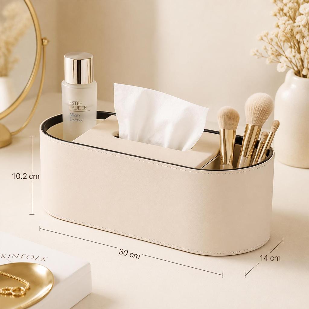 Luxusní oválný papírový box z kůže pro dekoraci obývacího pokoje nebo ložnice
