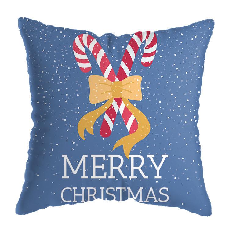Cartoon Santa Claus Pattern Throw Pillow Cover With Short Plush Print Living Room Sofa Decoration Cushion Cover Pillow Covers