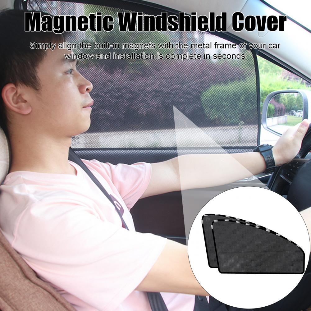 Side Window Sunshade Premium Magnetic Car Sunshade Foldable Mesh Design Uv-proof Protection for Windshield Side Windows Easy