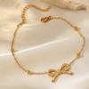 Stainless Steel Bowknot Bracelet for Women Vintage Gold Silver Color Snake Chain Bracelet Simple Fashion Jewelry Girls Gift