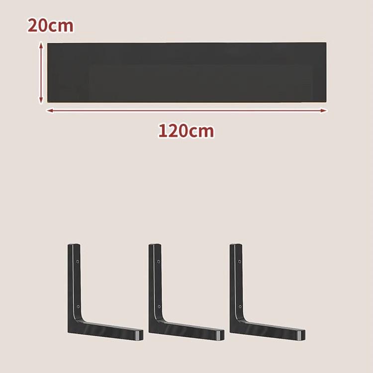 Paint-Free Floating Wall Shelf: Wooden Wall-Mounted Bookshelf and Storage Plank