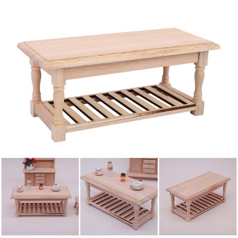 Miniature Sturdy Wood Table for Dollhouses Decoration and Girls' Role Playing Toy In 1 12 Scale Daily Casual Use