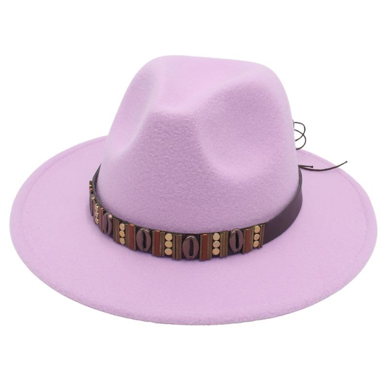 Ethnic Jazz Hat Metal Shell Belt Accessories Top Hat Dress Concave Gentleman Hat