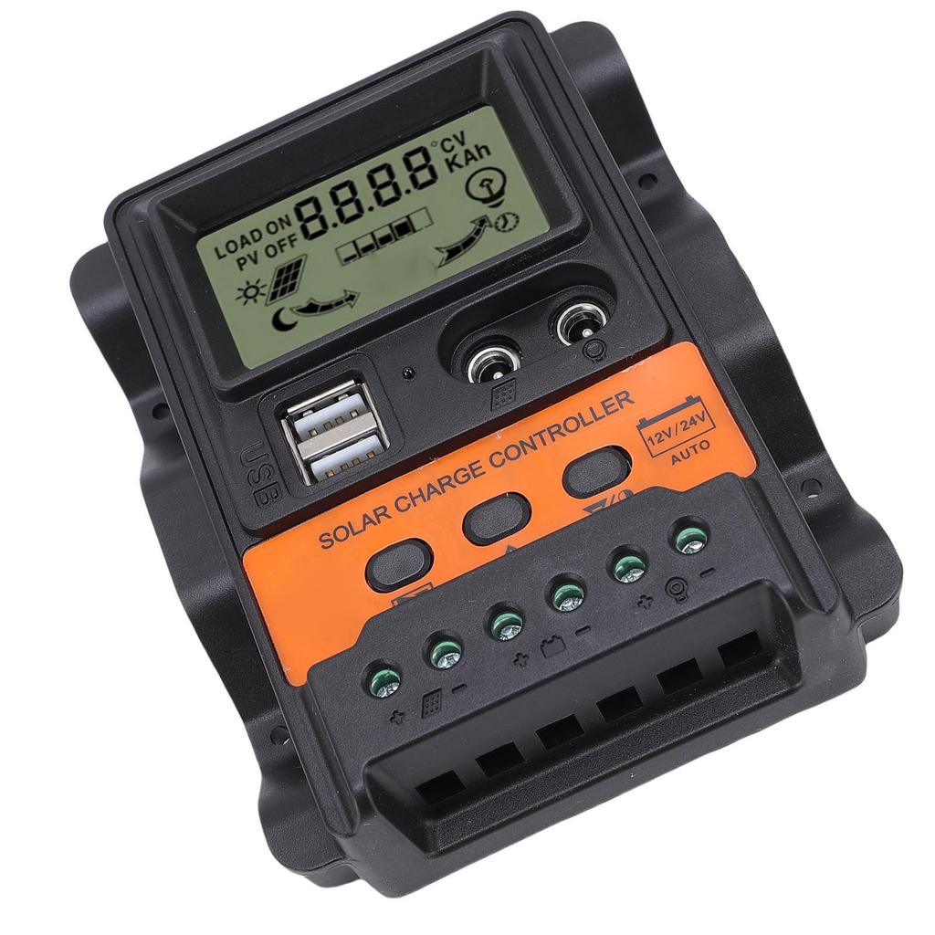 Solar Panel Controller 12V 24V Dual USB DC Port 20A Efficient Auto Adaptive for Street Light PV Power Generation