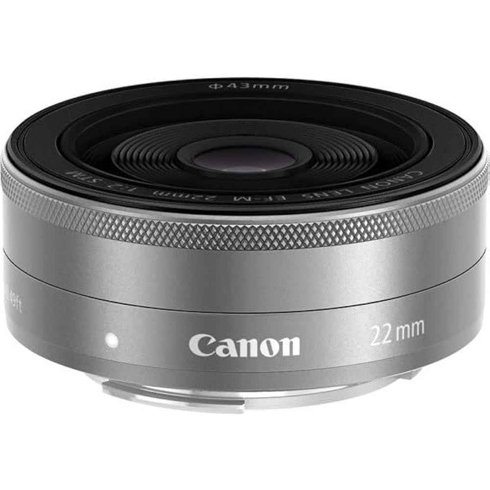 Objectif grand-angle à focale fixe Canon EF-M222STMSL EF-M22mm F2 STM Argent pour appareil photo hybride à objectif unique