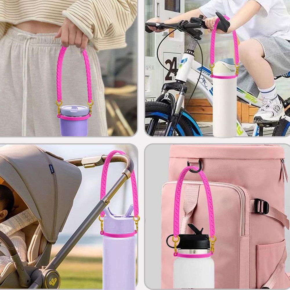 Bottle Sleeve Silicone Drawstring Ring Portable Silicone Ring Strap for Stanley Cup
