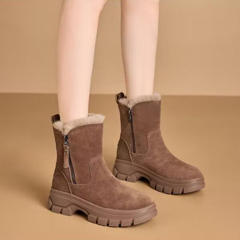Fashion Thick Soled Women's Boots 2024 Winter New Item Thickened Anti Slip Outdoor Warm Short Tube Casual Women's Boots Keep Warm Sneake