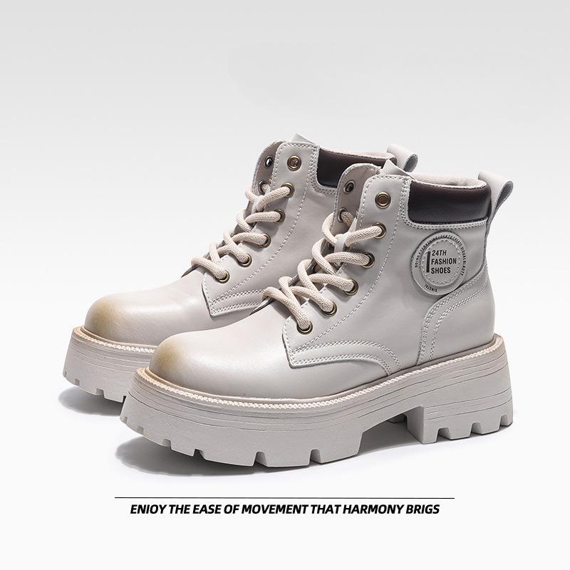 

Ботинки Martin женские ботинки из ревеня толстые одинарные короткие ботинки походные ботинки 35 слоновая кость