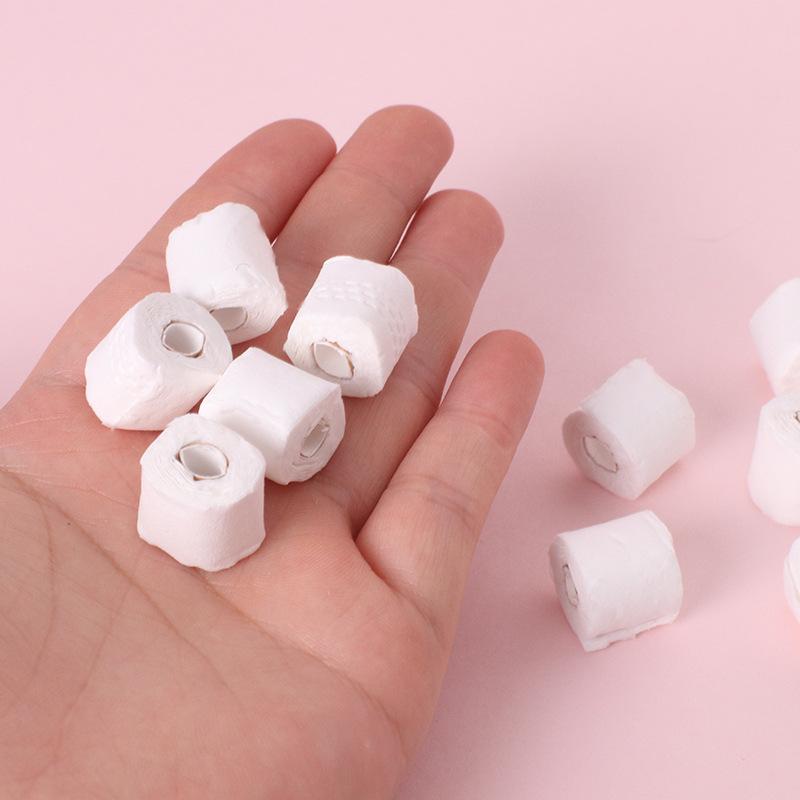 [J] 1/12 Dollhouse Simulation Mini Toilet Paper Kit Model Dollhouse Bathroom Scene Decoration Dolls House Pretend Play Toys