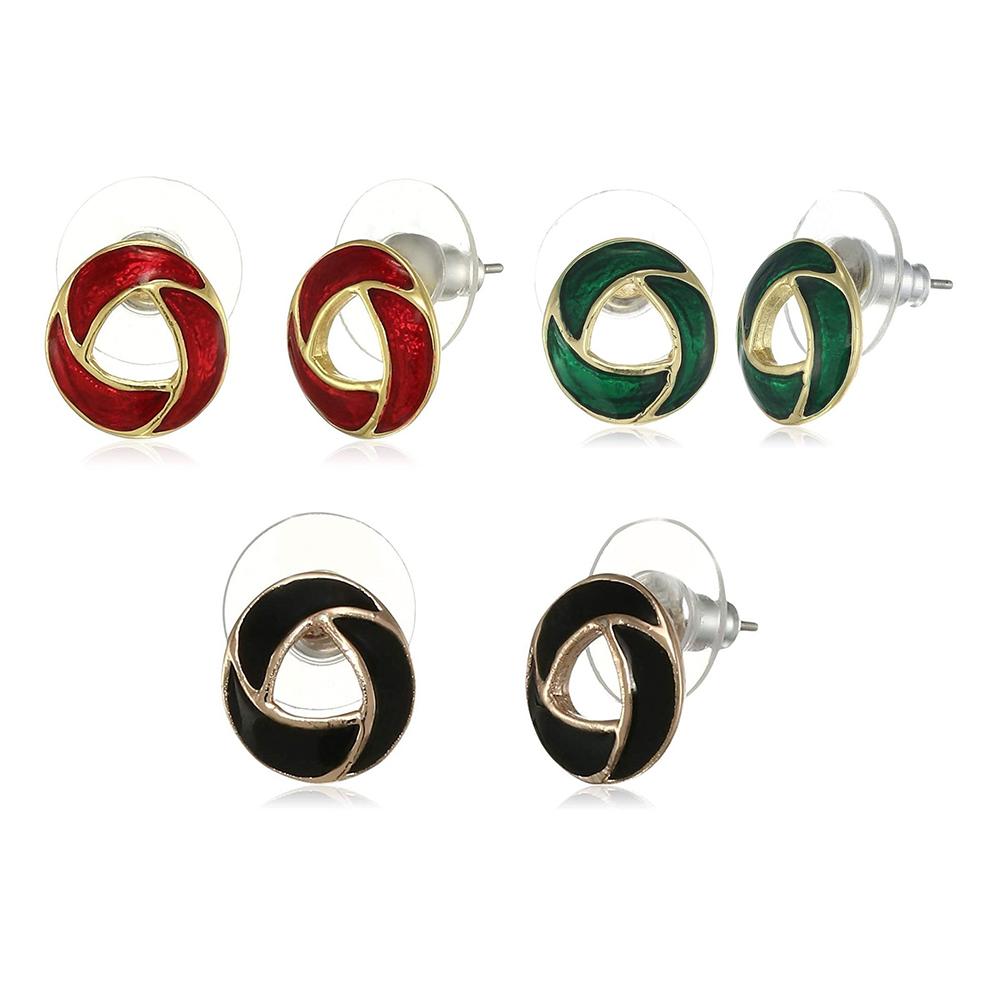 

Красивые позолоченные комбинированные серьги-гвоздики Estele для девочек и женщин