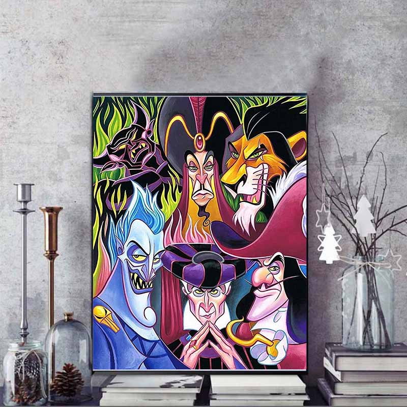 Disney Diamond Painting Classic Male Villain Group Portrait Art Painting 5D Mosaic Art DIY Cross Stitch Embroidery Set Full Diamond HomeDecorationGift
