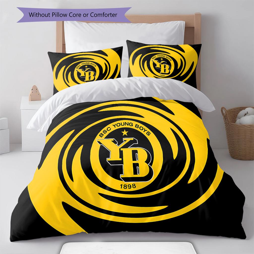 BVB Pattern Bedding,Quilt Set Quilt Cover Pillowcase Home Birthday Gift (1 * Duvet Cover + 2 * Pillowcase, Without Core)
