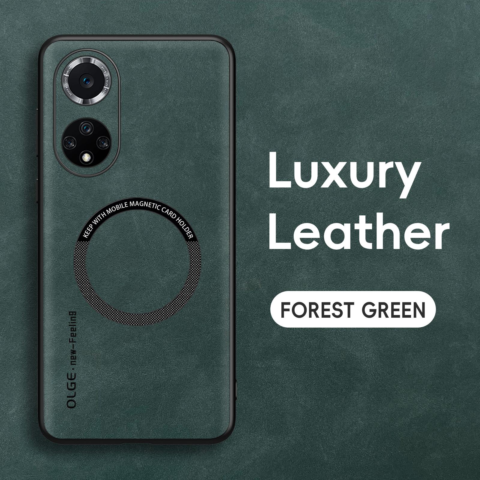 

Магнитный кожаный мягкий чехол в стиле ретро для Honor 50 Honor50, чехол для телефона с беспроводной зарядкой For Honor 50 зелёный