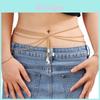 Female Summer Gold Pearl Multilayer Body Chain With Lobster Clasp For Fashion Trendy Wear