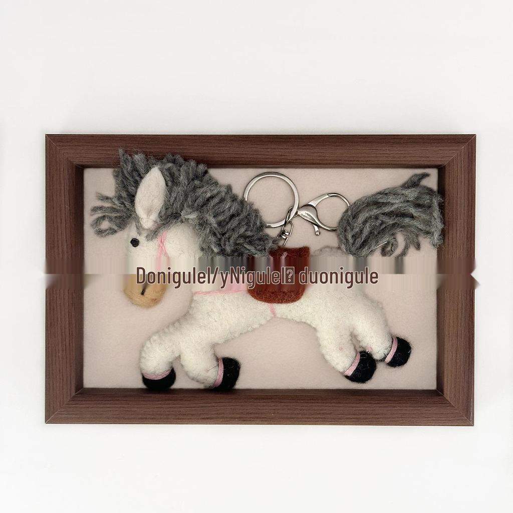 Nepal Handmade Wool Felt Lucky Pony Ornament Keychain Charm