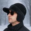 Warm Baseball Knitted Cap Thickened Knitted Peaked Hat Ear Protective Ear Protector Cap  Winter