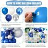 94PCS Navy Blue White Metal Slender Balloon Garland Set, Suitable for Graduation,Retirement, Wedding Party, Birthday Celebration