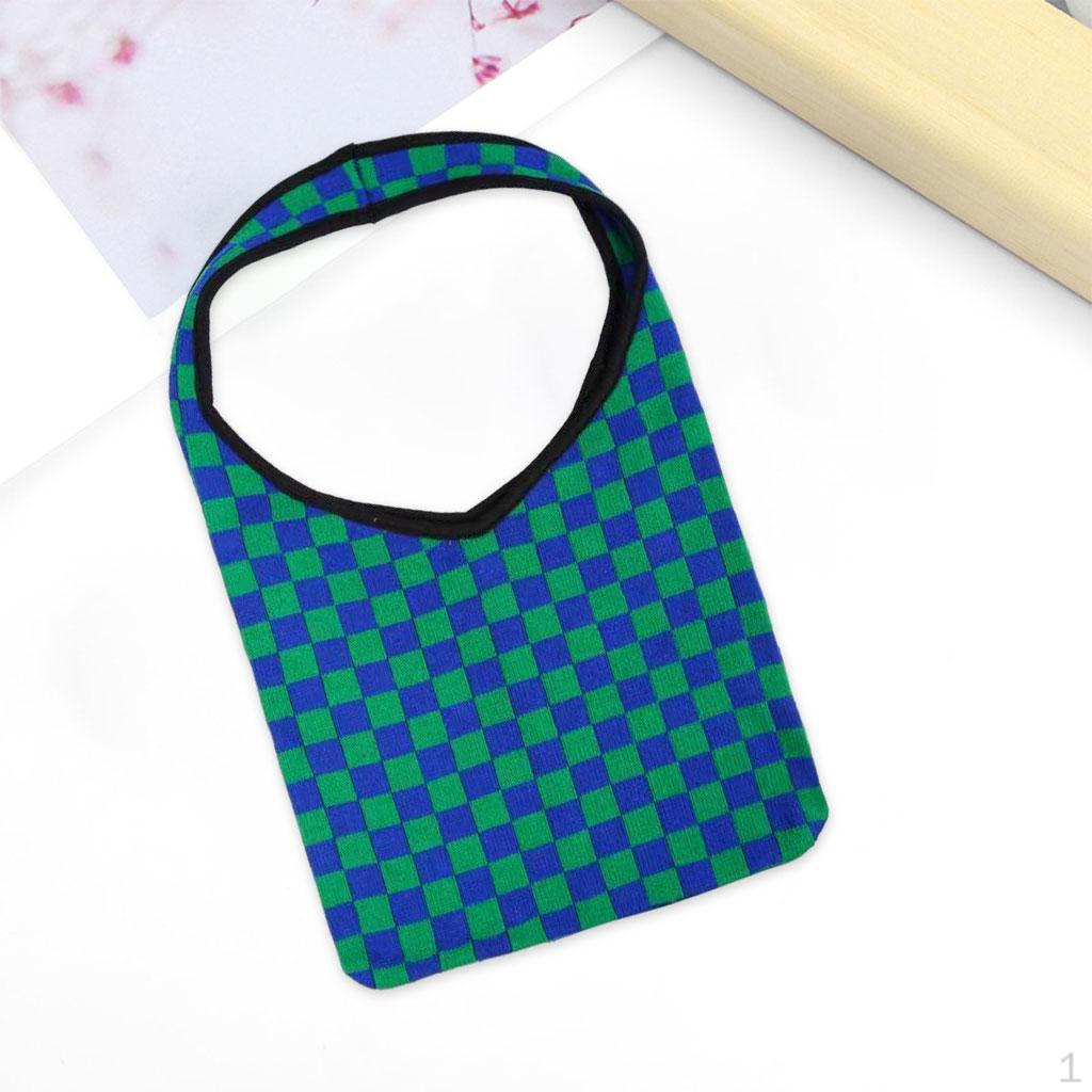 Woven Shoulder Bag Womens Handbag Beach Tote Grid Pattern Knitted Ladies Handbags