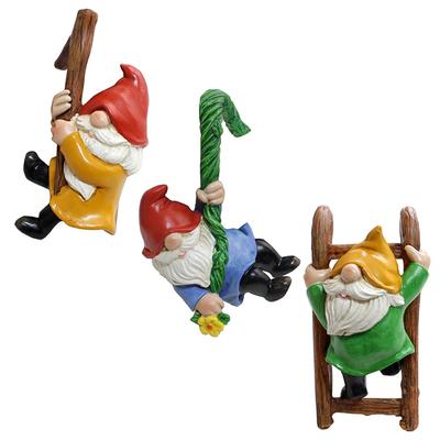3 Pcs Miniature Resin Gnome Figurine Garden Decor Dwarf Statue Potted Plant Home Decor Crafts Outdoor Yard Lawn Miniatures