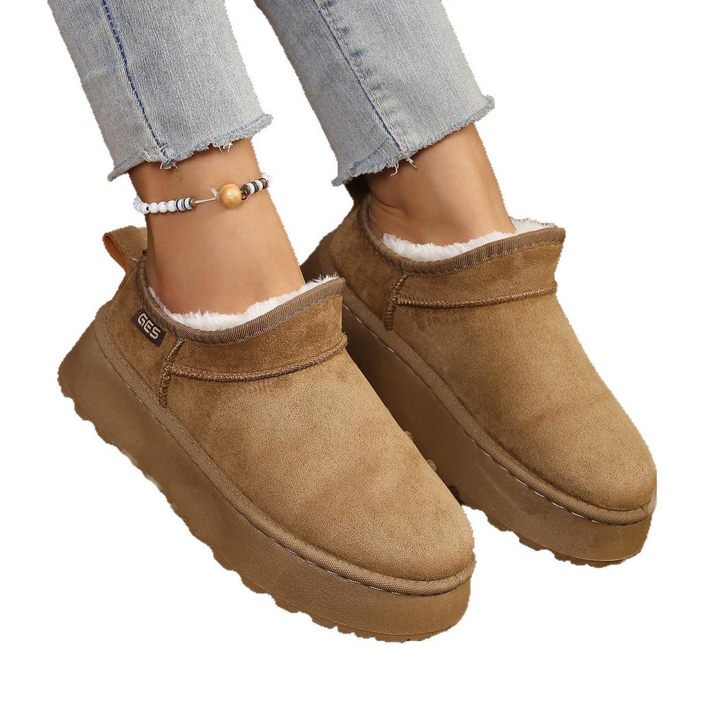 Large size snow boots women's winter new thick-soled comfortable velvet warm women's cotton boots women's medium cotton shoes