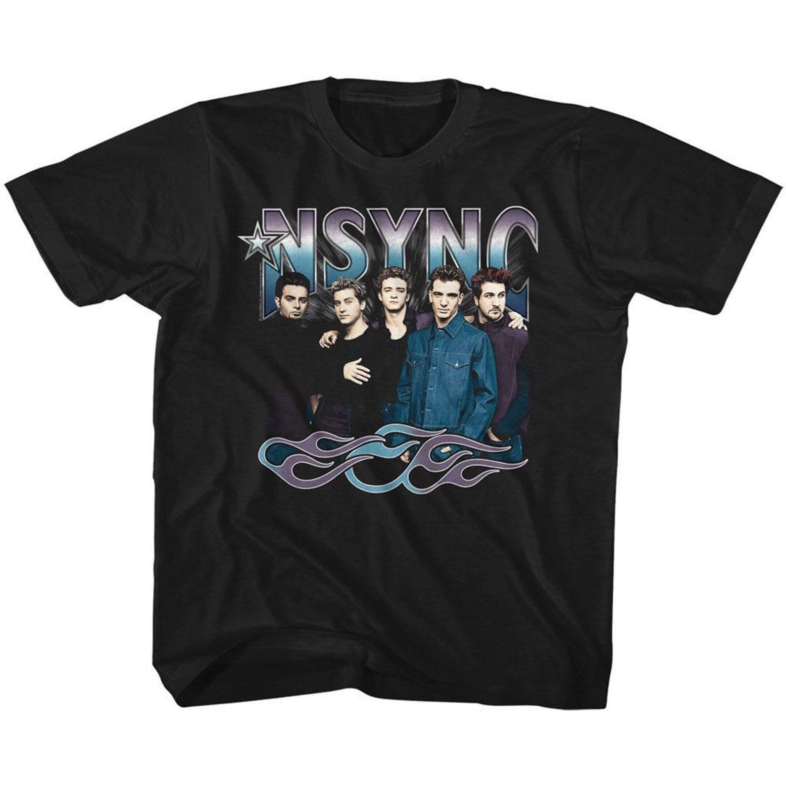 NSYNC Cool Tones and Flames Black Youth T-Shirt S