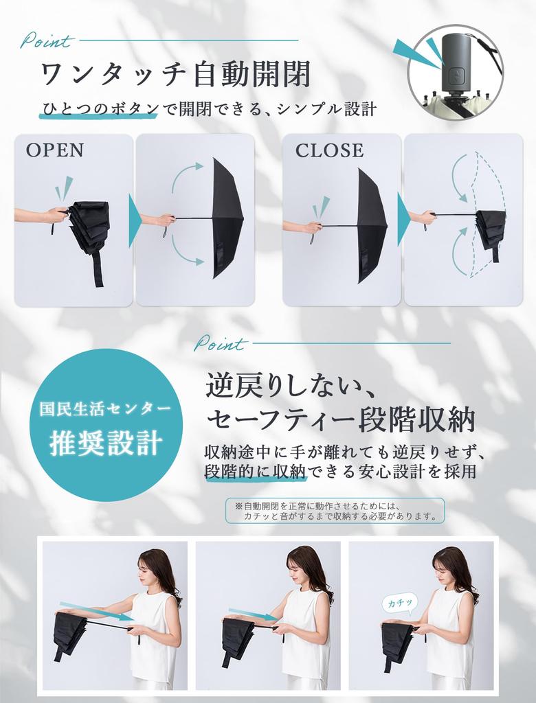 Complete Sun Protection 3 Million Units Sun UV Cut Light Lightweight Foldable Automatic Opening and Arietta [Doctor-supervised, × Shipped] Umbrella,