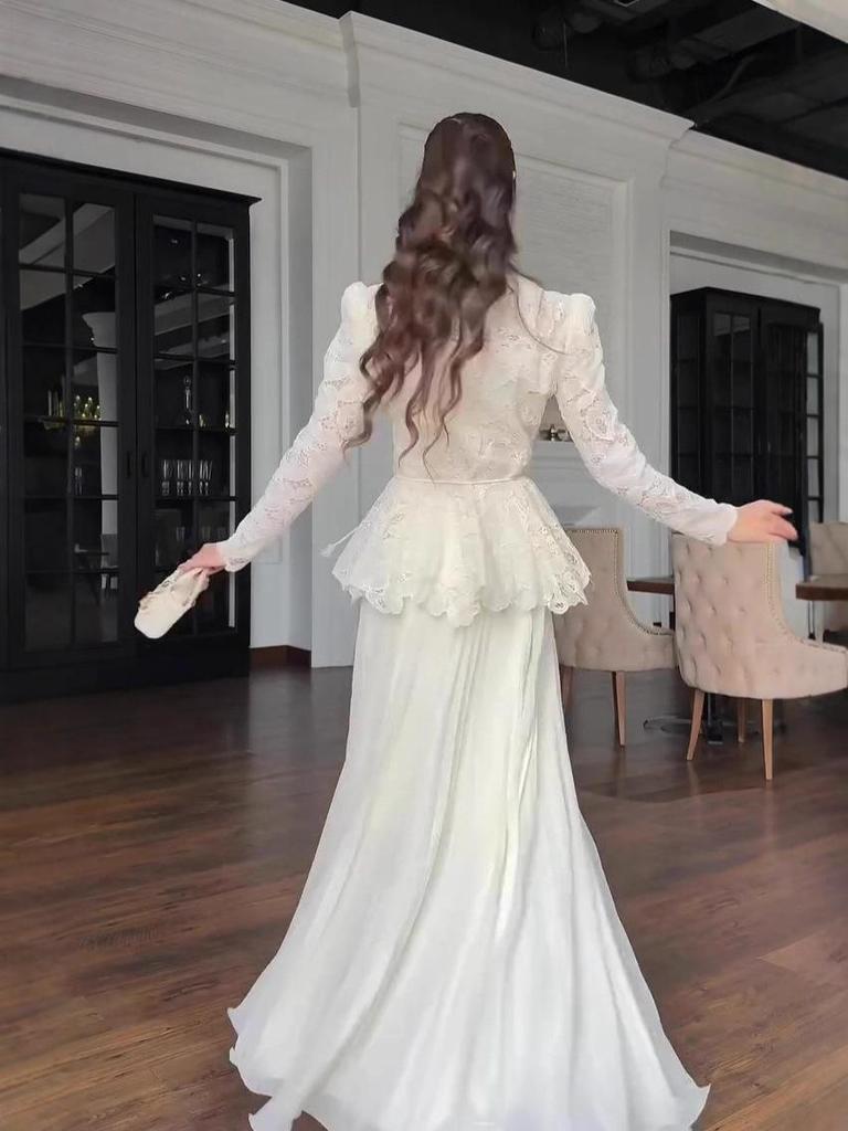 Elegant Long-Sleeved Dress Set for Autumn 2025 - European & American Style