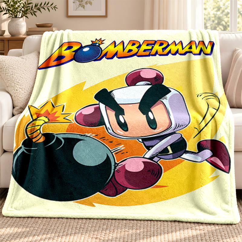 Bomberman blanket Flannel Blanket Soft Cozy Plush Throw for Sofa Bed Lightweight Home Decoration Outdoor camping